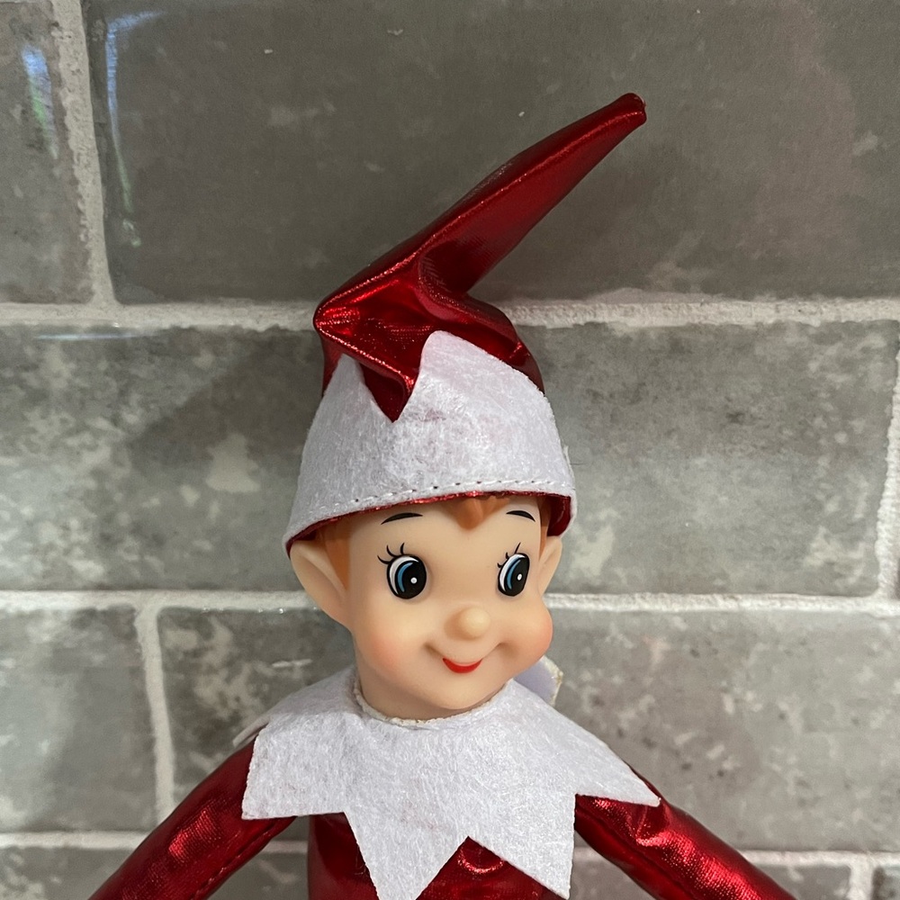 Shiny Red Elf Doll, Christmas Cadets Posable Holiday Elves